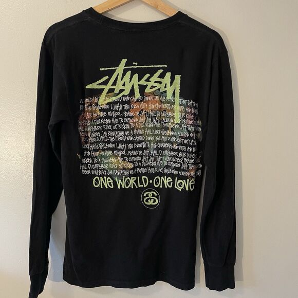 Stussy One World One Love Graphic Shirt Streetwear Bob Marley Sz S - Picture 6 of 10